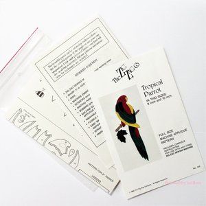 Tropical Parrot Applique Sewing Pattern Uncut Vintage 1985 Zig Zag Crafts Quilts